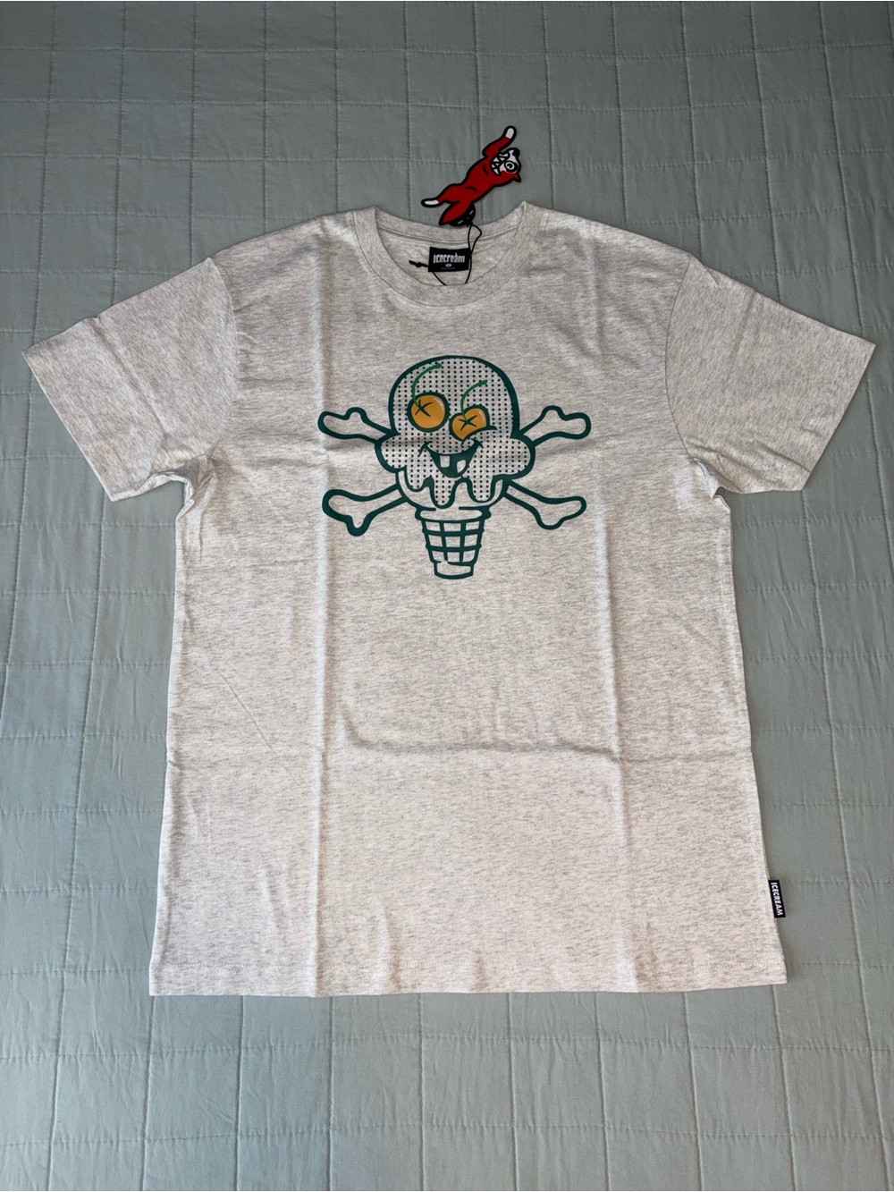 ICECREAM Polka Tee Heather Grey Size Large